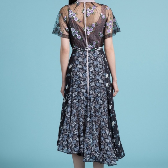 BYRON LARS LILAC NIGHT CASSIE CASCADING MIDI DRESS - Picture 2 of 8